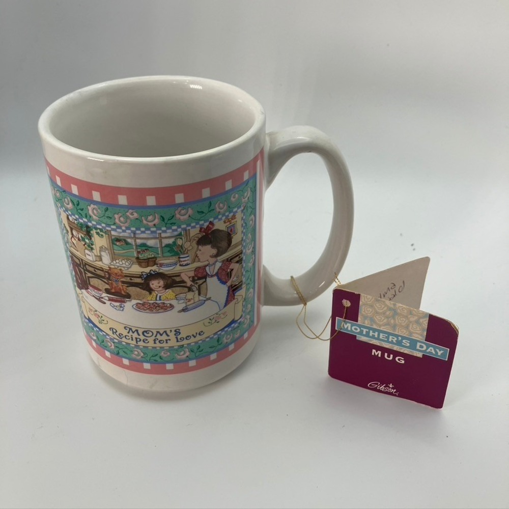 Gibson Mother's Day Mug Mom's Recipe for Love Coffee Cup 1995 Vintage
